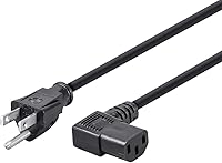 Vista 7 de Monoprice 6ft 14AWG Cable De Alimentación De Ángulo Recto w/3 Conductor PC Conector De Alimentación Socket (C13/5-15P) - Negro