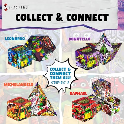 Image of Shashibo Teenage Mutant Ninja Turtles Magnetic Puzzle Cube, Fidget Toy | 100+ Possible Shapes, Stress Relief Fidget Toy For Adults & Kids, Fun Shape Shifting Puzzle Box For All Ages