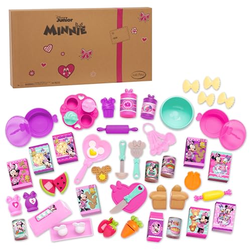 Disney Junior Minnie Mouse Bow-Tique Bowtastic Kitchen Accessory Set Over Fifty Piece Play Food and Utensils Frustration Free Packaging