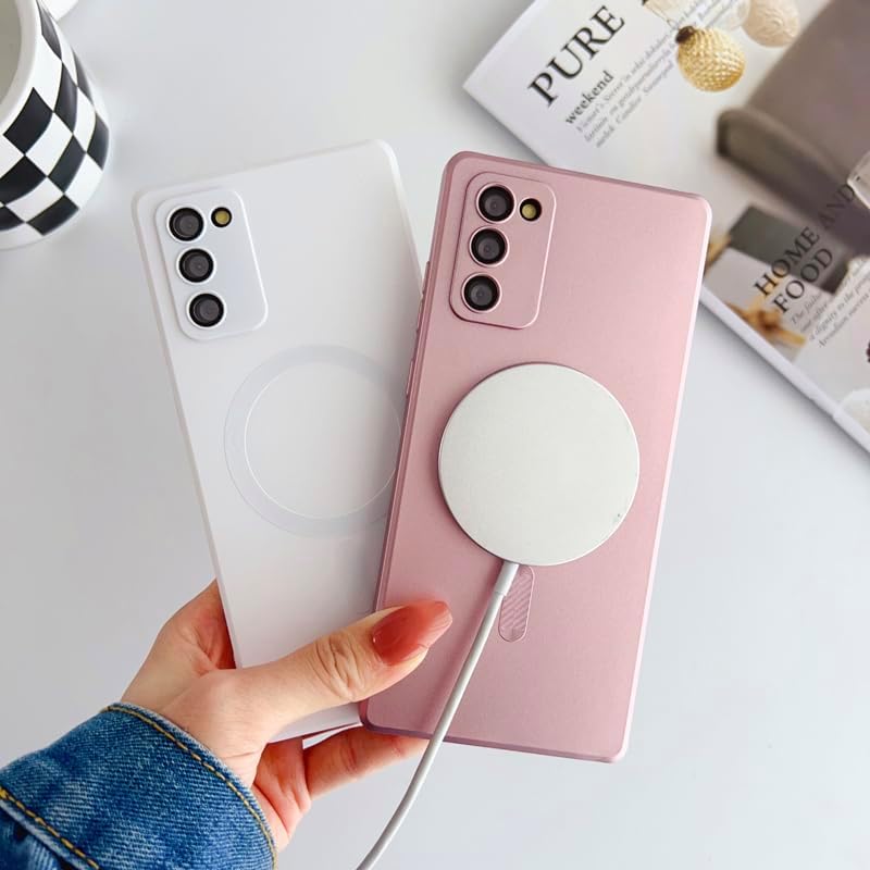 Miniatura 3 de Funda magnética para Galaxy S20 FE compatible con cargador Magsafe inalámbrica, antiarañazos, a prueba de golpes, de goma de silicona, protección