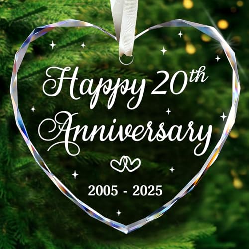 BSQUIELE Happy 20th Anniversary Ornament 2025 - Christmas Ornament for 20th Anniversary -...