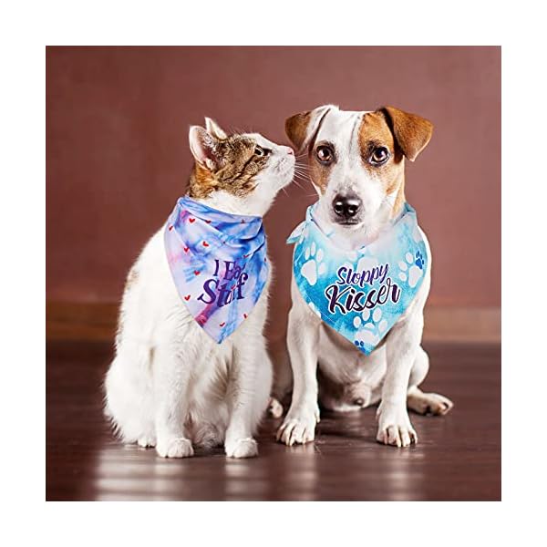 6 pieces tie dye dog bandana rainbow pet triangle scarf colorful dog costume adjustable reversible pet triangle bibs washable dog kerchief puppy neckerchief for pet dog cat daily wear birthday party - image 7