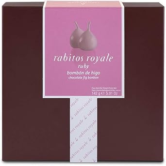 RABITOS ROYALE RUBY - Assortment of white chocolate fig bonbons with a touch of Marc de cava - 142 gr