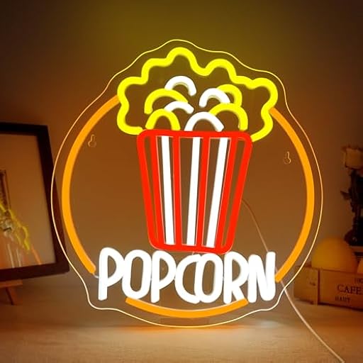 ineonlife Popcorn - Placa de neón para decoración de pared, intensidad regulable, palomitas de maíz de neón, luz USB, luz para negocios, cine LED, aperitivos, salas de cine, fiestas, restaurantes | Ya disponible en tu tienda friki favorita! En mundofriki.es!