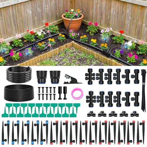 100FT Drip Irrigation System for Garden, 2026 Upgraded DIY Automatic