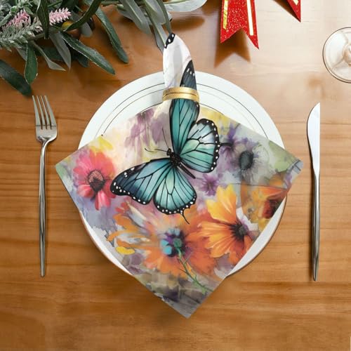 Servilletas de Tela con Diseño de Mariposa Multicolor Pack 6 miniatura 3
