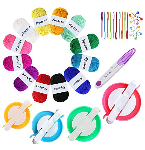 Pompom Maker Kit, Knitting Loom Fluff Ball Weaver...