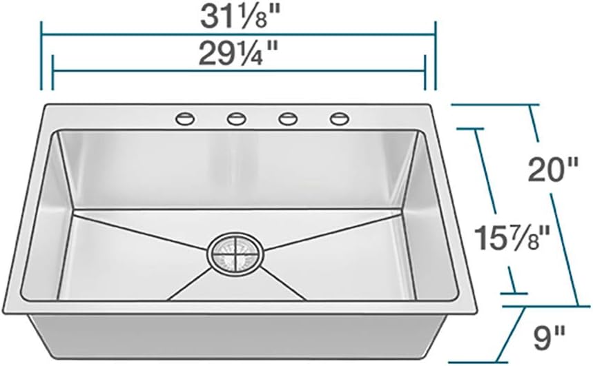 One-Day Sale: Up to 70% Off MR Direct T3120S Topmount Single Bowl 3/4-Inch Radius Kitchen Sink Creative Product MR Direct T3120S Topmount Single Bowl 3/4-Inch Radius Kitchen Sink