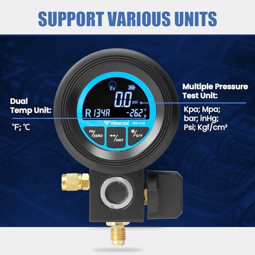Manómetro digital para HVAC con LCD para 24 refrigerantes miniatura 3