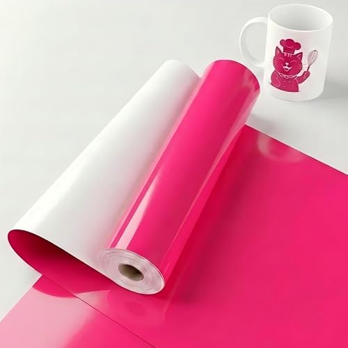 Pink Permanent Vinyl for Cricut Cutting Machine, 12" x 10FT Adhesive Vinyl