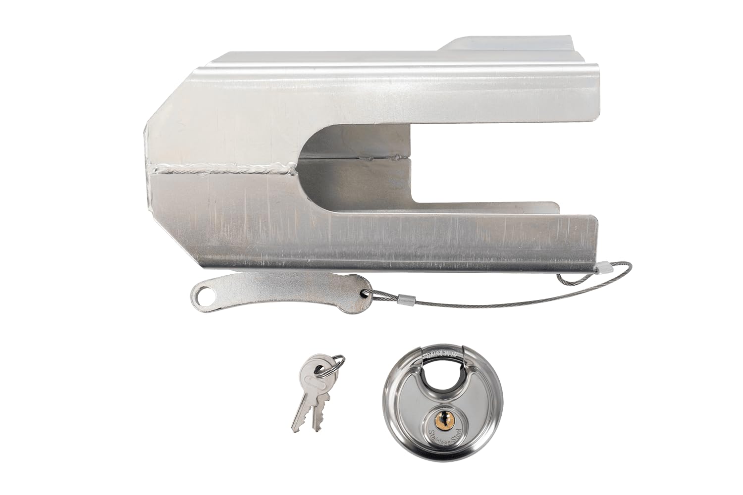 KNOTT Antivol d'Attelage Universel 400355.001 pour Remorque, Protection Robuste en Acier Galvanisé contre le Vol, Verrou de Sécurité Catch Lock pour Tête d'Attelage Standard