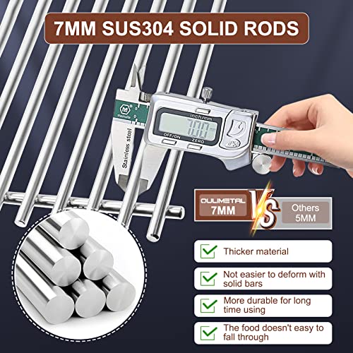 Qulimetal 19.5" Cooking Grates For Weber Genesis 300 Series, Genesis E310 E320 E330 S310 S320 S330, Replacement Parts For Weber 7528/7524, 304 Stainless Steel #TOP2