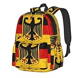 SEOCKA Germany Coat Of Arms German Flag Laptop Commuter Backpack Shoulder Bag Casual Back Pack Daypack Bags With Side Pockets For Work Travel Daily Use