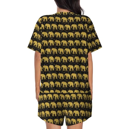 Pijama de elefante para mujer conjunto corto ligero con original estampado abstracto 5