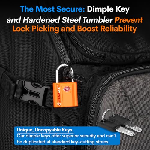 TSA Approved Luggage Locks, Ultra-Secure Dimple Key Travel Locks with Zinc Alloy Body