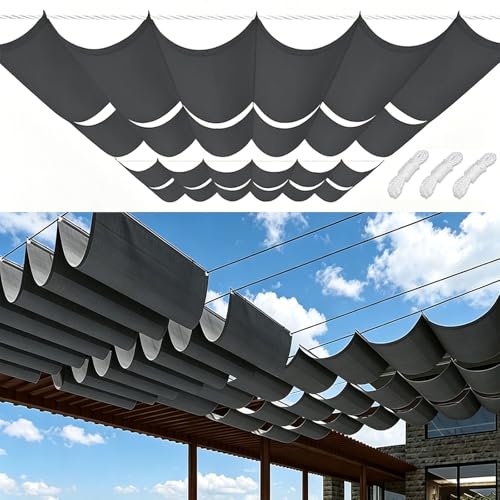 Toile d'ombrage rétractable imperméable grise pour une protection UV optimale