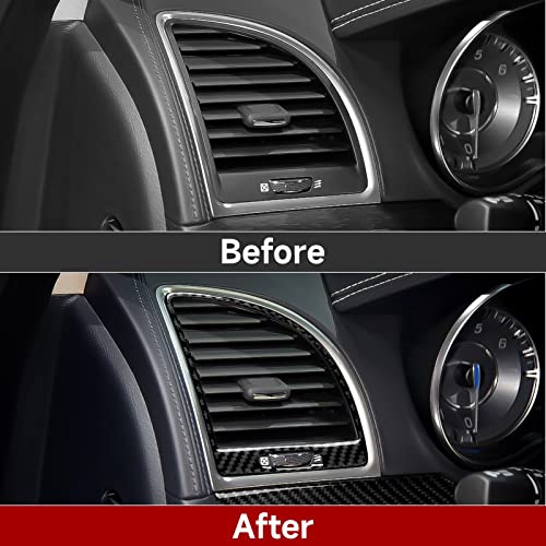 Image of Car Air Vent Outlet Cover Decals for 2015-2023 Chrysler 300 / 300C / 300S / Limited /Touring Accessories Carbon Fiber Interior Stickers