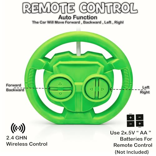 Image of SMART BOY Rechargeable 360 Stunt Remote Control Car for Kids with LED Lights, USB Charging, Anti-Skid Rubber Tires, 4WD RC Toy Indoor Outdoor Toy Gift for Boys Girls Age 3 4 5 6 7+ Years 9802GREEN