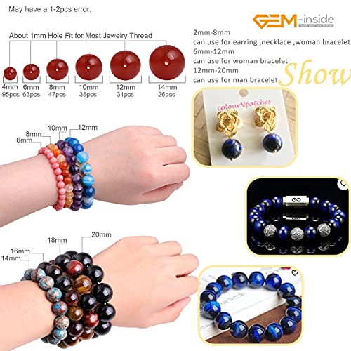 Gem-Inside 6Mm Green Blue Tiger Eye Gemstone Loose Beads Dyed Color Round Crystal Energy Stone Power For Jewelry Making 15" #TOP5