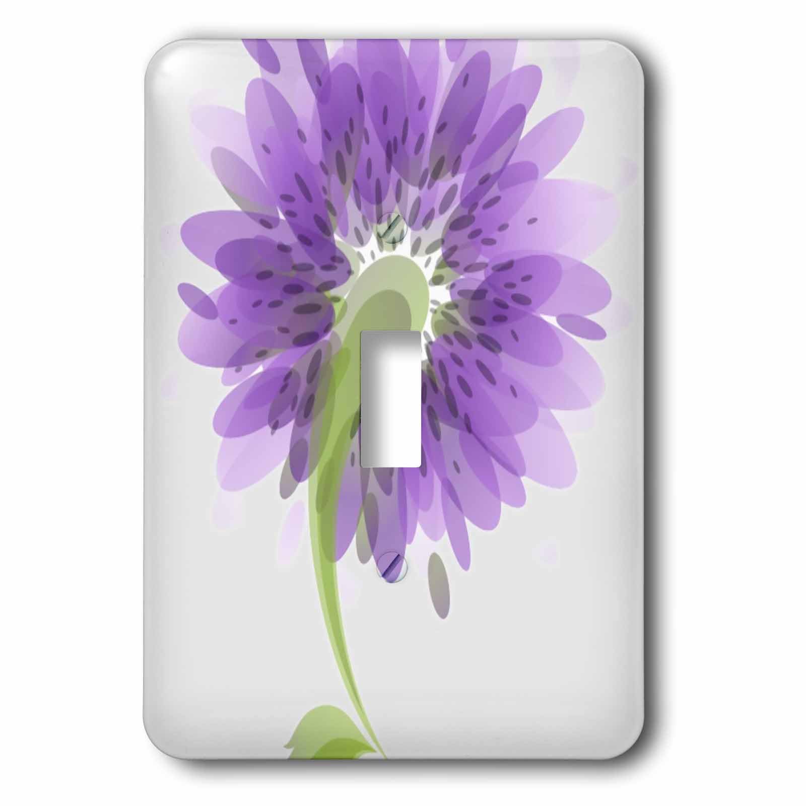 Interrupteur à bascule simple fleurs violettes aquarelle lsp_23470_1