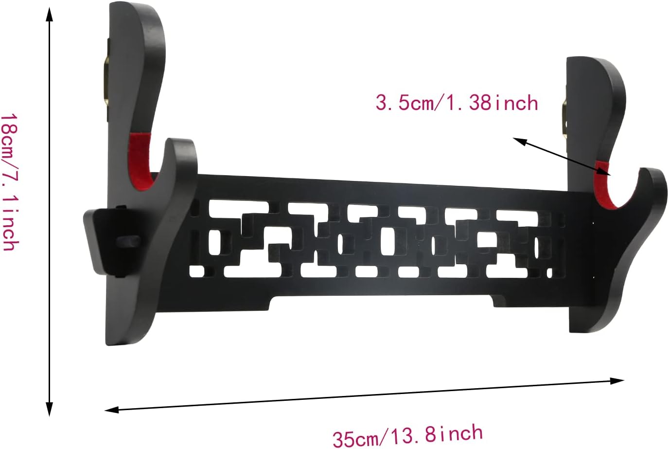 sword holder katana wall mount - 1 tier velvet padded katana stand samurai rack samurai sword display rack wand wakizashi sword stand zoro animation sword display 1-tier