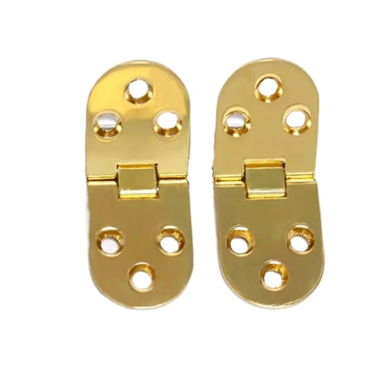 Znjamn Gold 2Pcs Zinc Alloy 180 Degree Cabinet Hinges Flush Door Semicircle Furniture Accessories For Folding Furniture(Gold)