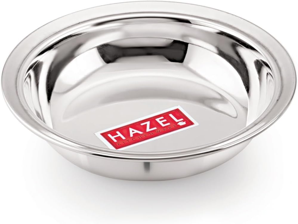 Hazel Steel Dahi WADA Mixing Bowl Set of 4 19 cm X 4.5 cm 600 ml