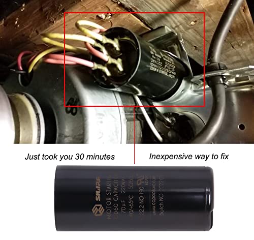 19988A Capacitor Compatible with Genie 1/2hp openers, 70 MFD 220 Vac 60 Hz Garage Door Opener Starting Capacitor Replacement for 19988 and x-19988-a - Thumbnail 5