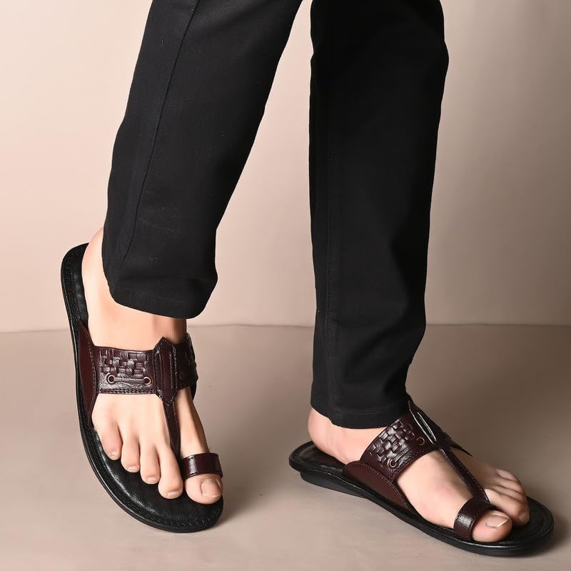 Genuine Leather Kolhapuri Chappals For Men| Leather Slippers For Men | Thong Sandals For Men | Stylish & Comfortable