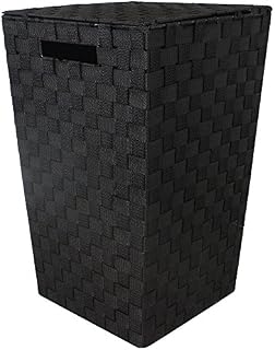 JVL Black Tapered Laundry Basket with Inset Handles