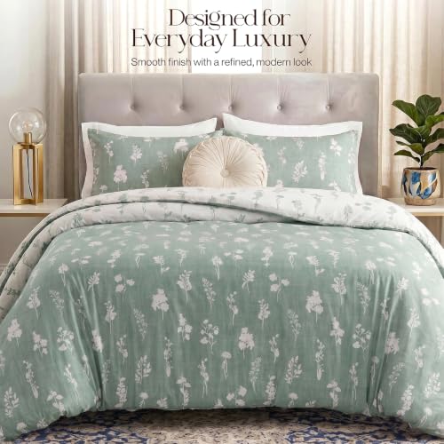 Image of Utopia Bedding 3 Pc King Comforter Set, Printed Comforter, Meadow Mist | Comforter Set Includes Comforter (90x102) Inches, 2 Shams (20x36) Inches. Soft Microfiber Down Alternative, Machine Washable.