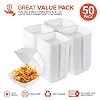 Stock Your Home 6x6 Clamshell Take Out Boxes (50 Pack) Small 1-Compartment Foam Food Containers Disposable Lunch Container, Restaurant Togo Trays with Hinged Lids for Takeout, Carryout, and Meal-Prep