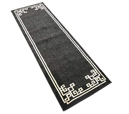 Tapete decorativo Unique Loom Athens Collection 2x6 ft Negro-Beige miniatura 4