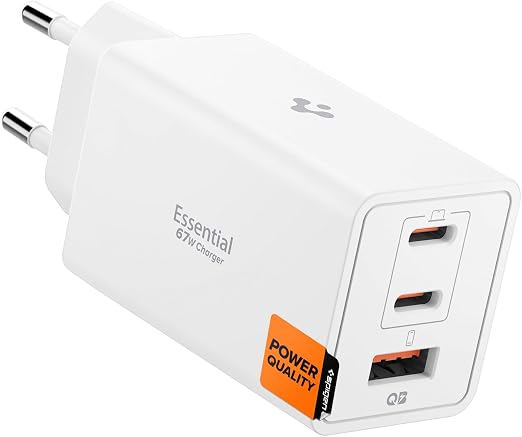 Spigen 67W USB-C + USB-A 3 Port Hızlı Şarj Aleti