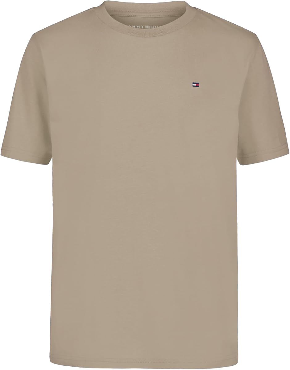 Camiseta de manga corta con cuello redondo para niño, ajuste suave, cómodo y relajado