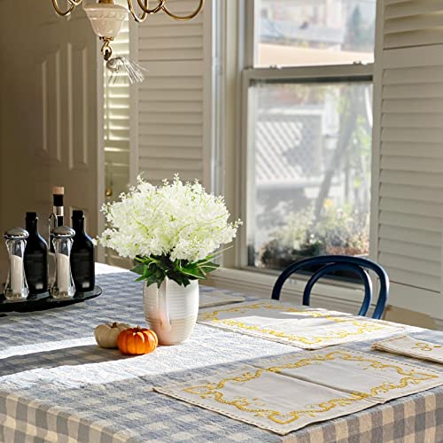 Uieke 6Pcs Artificial Fake Silk Wisteria Flowers, 13.7'' Faux Hyacinth Flowers For Home Garden Outdoor Cemetery Grave Fences Spring Summer Decor Floral Arrangements, White #TOP7