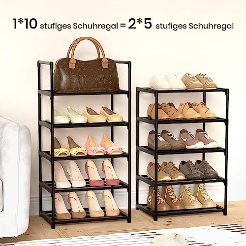 Vicye Schuhregal mit 10 Ablagen Schuhschrank hoch Schmal Schuhständer für Flur Schlafzimmer Wohnzimmer Eingang (10 Ablagen) – Bild 6