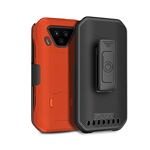 Beltron Duraforce Ultra 5G Uw Case With Clip, Heavy Duty Case With Swivel Belt Clip For Kyocera Duraforce Ultra 5G E7110 (Verizon) Features: Secure Fit & Built-In Kickstand (Safety Orange) #TOP3