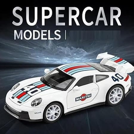 Image of P.orsche 911 G.T3 R.S R.SR Turbo S 1:32 Scale Model car Exclusive Alloy Metal yoy Pull Back Die-cast Toy Metal Toy car with Openable Doors Light Music Best Gifts Toys Kids【Colors as Per Stock】