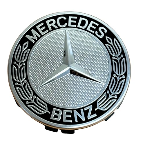 Enclose Hub Caps - 2023 Mercedes-Benz EQE 5 Mercedes-Benz Black Classic Logo Wheel Center Cap, Genuine MB Parts