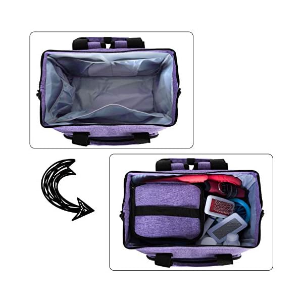 Teamoy Dog Travel Backpack Pet Supplies Tote Bag - Purple