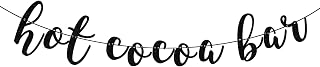 Cocoa Bar Banner & Decorations - It's Cold Outside Sign, Winter Holidays Party Decor - Black Glitter Hot Chocolate Bar