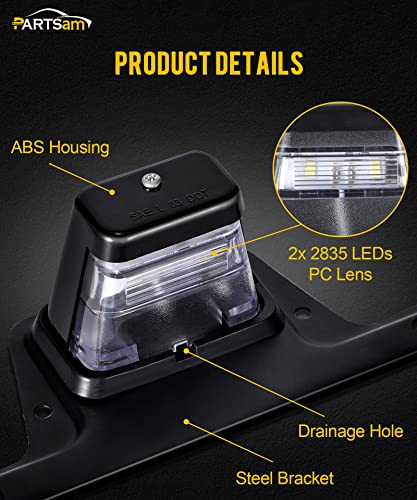 image for Partsam LED License Plate Light Waterproof 12V DC License Tag Light wi