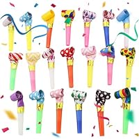 20 Stück Tröte,Party Kinder Gebläse,Krachmacher Tröten Spielzeug Kindergeburtstag Pfeifen Spielzeuge Funny Games Geburtstag Graduation Mehrfarbig Plastik Whistles Papiertrompete,für Neujahr Partys Etc