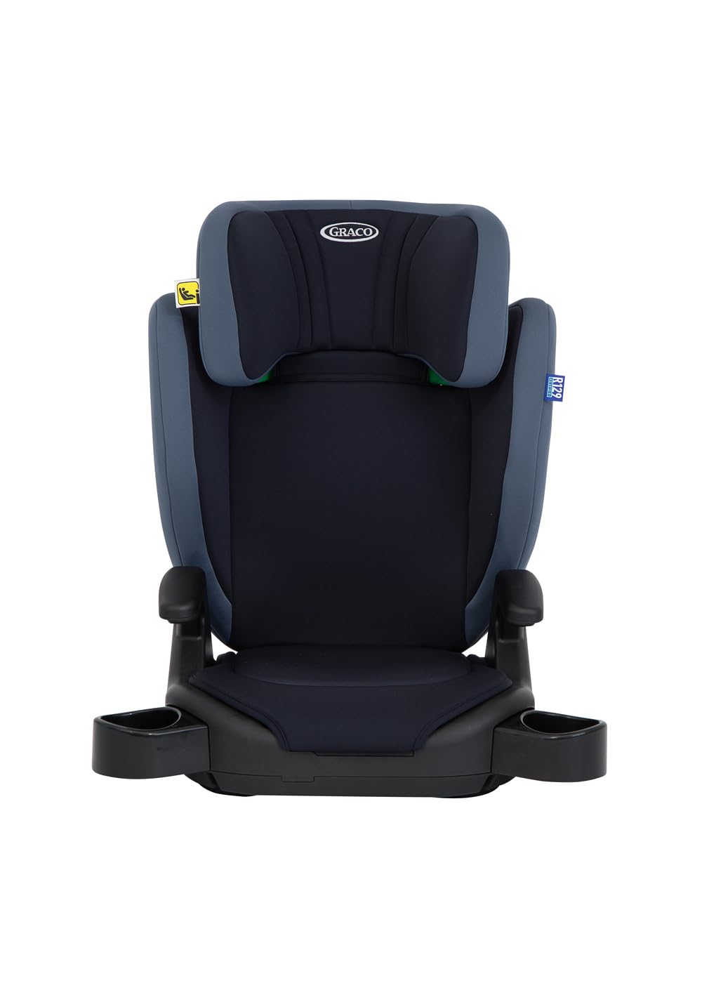 Graco Junior Maxi i-Size R129 rehausseur à dossier haut, env. 3,5-12 ans (100-150 cm), accoudoirs et appui-tête réglables en hauteur, léger, avec porte-boisson, bleu, Navy - 4