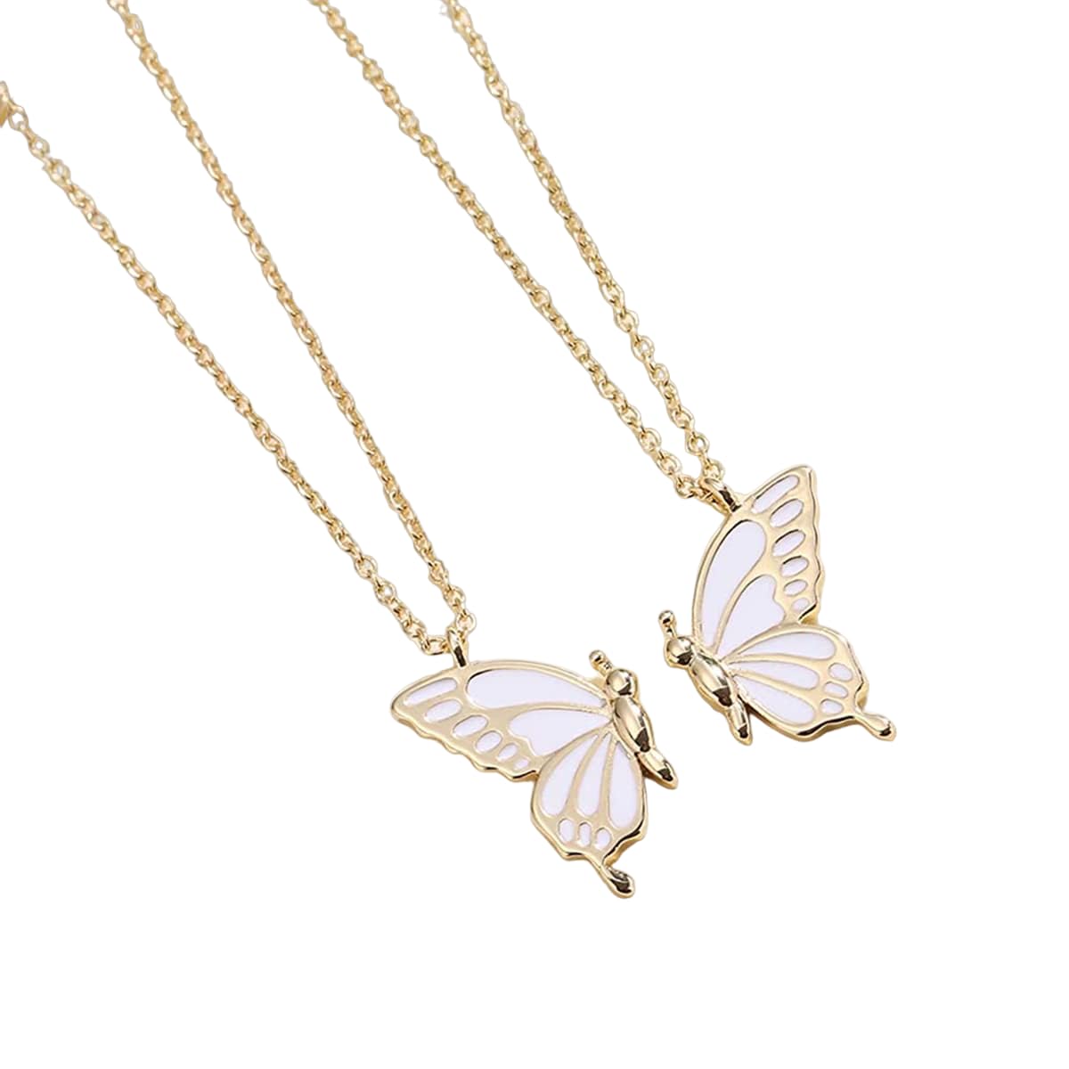 ZIBUYU® Necklace for Girls and Women Stylish Cute Butterfly Necklace Alloy BFF Best Friend Friendship Necklace Butterfly Pendant Locket Rakhi Birthday Gift for Women, Girls, Sister (Golden) - 1 Pair (B0B3TMZ776) Amazon Price History, Amazon Price Tracker