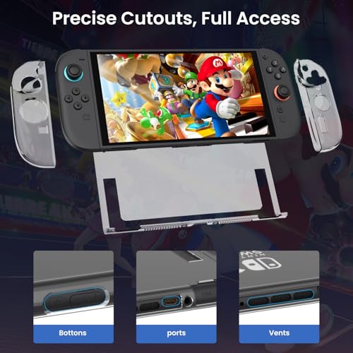 Innovess Protective Case Cover Compatible with Nintendo Switch 2 – Clear Grip Cover with Soft TPU & Hard PC – Shock-Absorption & Anti-Scratch Shell for Switch 2 Console and Joy-Cons - Image 3