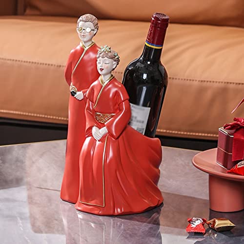 Soporte para botellas de vino de resina y madera 17x18x32cm miniatura 7