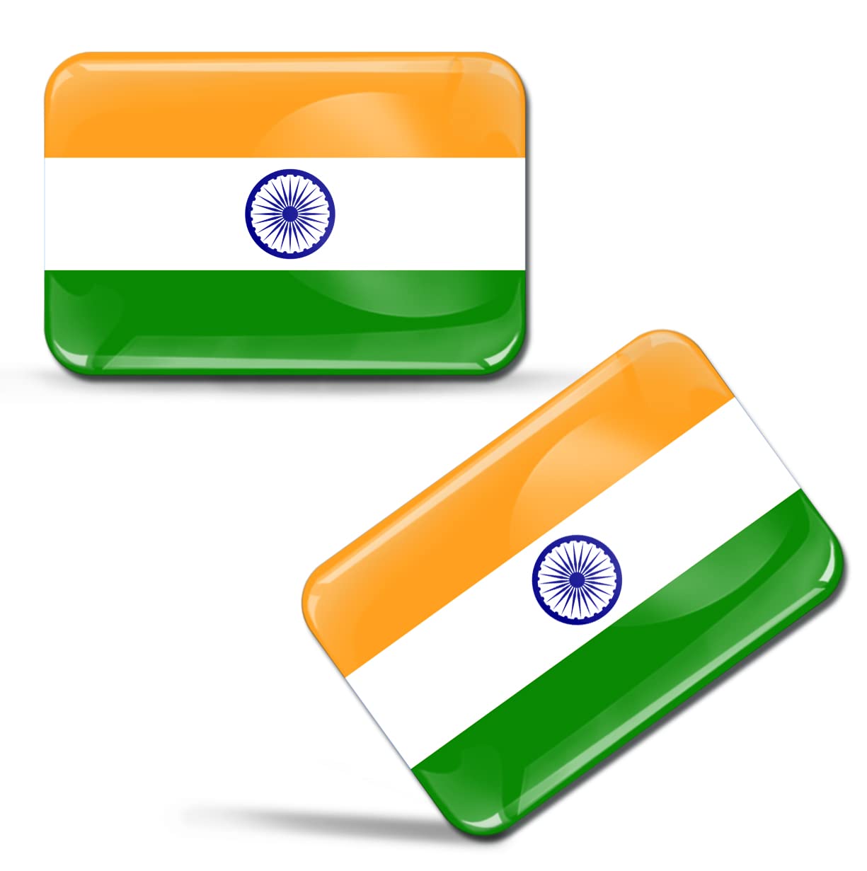 Skinoeu Multi-Coloured Skinoeu® 2 X 3D Sticker India Indian Flag F 196