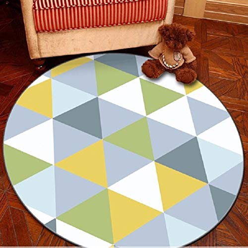 Tapis rond antidérapant géométrique simple tapis de sol moderne salon 1m - 7